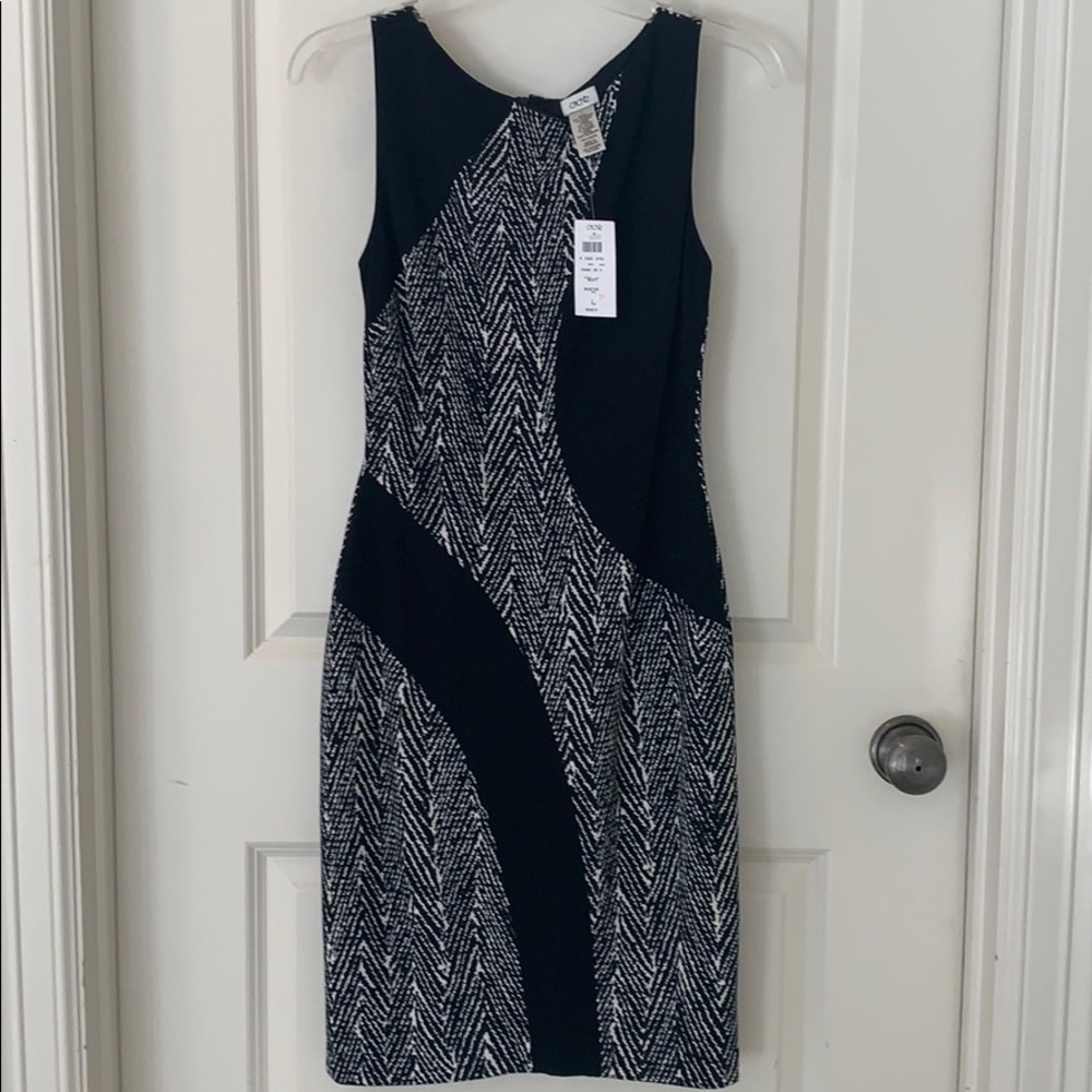 NWT Caché Black Color Block Bodycon Dress Size 2